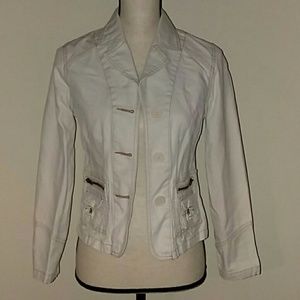 Old Navy Cream Jean Blazer Jacket